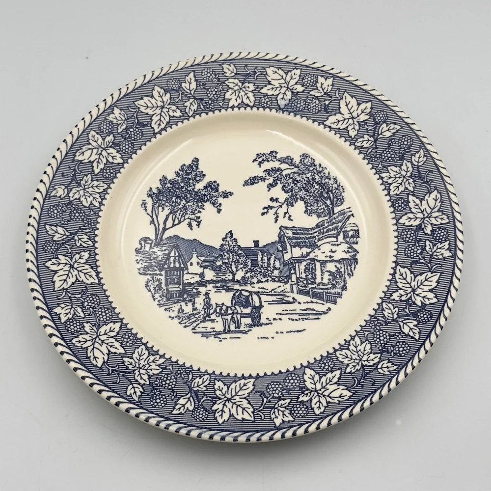 Stratwood Collection Shakespeare Country Blue White Transferware Dinner Plate